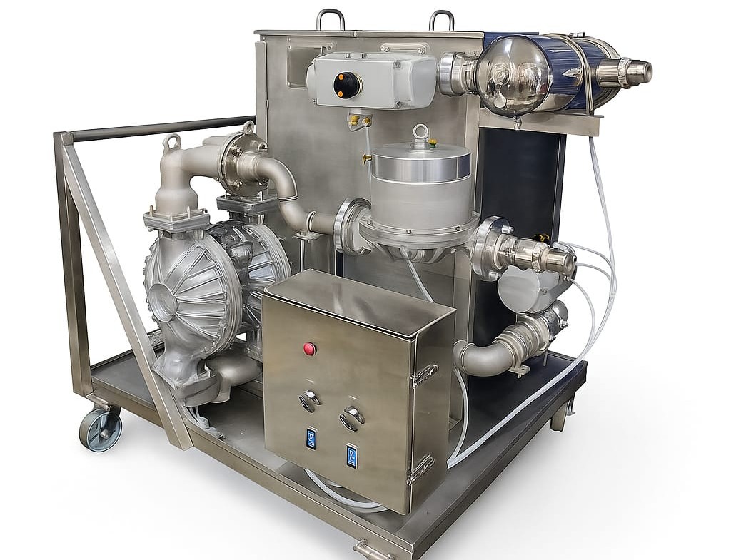 Sistema de bombeo neumático para solventes fabricado por Tech Controller